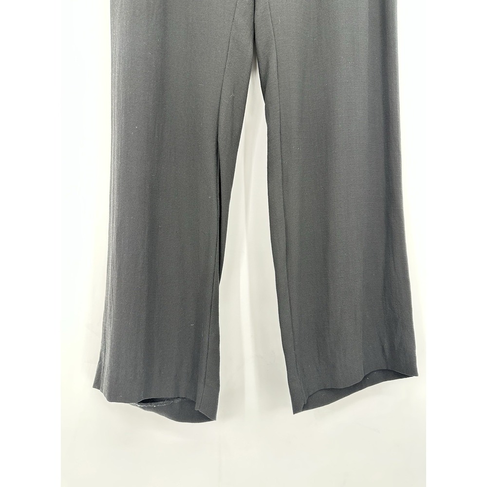 Eileen Fisher Petite Silk Crepe Georgette Straight Leg Ankle Pants Black PS - Picture 12 of 16